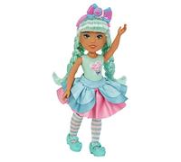 MGA Dream Bella Little Candy Princess Dreambella, Cotton Candy Motif with Candy Fragrance, 14 cm, Scratch 'N Sniff Label, Long, Green Hair, Headband and Fashionable Accessories, from 3 Years