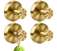 MGahyi Suction Cup Hooks, No-Drill Hooks for Shower, Bathroom, Hanging Towels, Robe, Mounting on Glass Shower Doors, Tile, Mirrors (Gold, 4pcs)