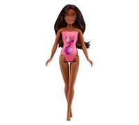 MGA's Dream Ella 578734EUC MGA's Splash Doll-Yasmin Doll-YASMIN-11.5"/29.2cm Fashion Black Hair & Pink Swimsuit with Colourful Princess Graphic-Encourages Imagination, Gift-for Kids Ages 3+