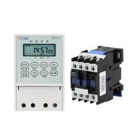 MGAZHGZKD White Time Switch 220V/25A Digital Weekly Timer with Contactors 1/3Phase LCD Display 1min~168h Din Rail Mounting Blackout Memory(Timer 9511 Contactor)