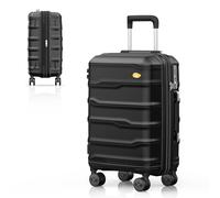 MGB Softside Expandable Carry on Luggage with Durable Spinner Wheels, Lightweight Suitcase for Weekender, Men and Women, Natural Black, 20" Carry On, Energetic
