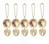 MGBISYI Heat Sublimation Pendant Blanks Car Hanging Ornament, Hot Transfer Angel Wing Printing Pendant Jewelry Making, Gifts for Women (5PC-Gold)