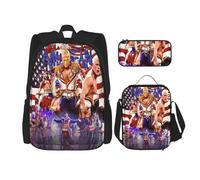 MGDDB Cody Wrestler Rhodes Backpack 3 Pieces Set With Lunch Bag And Pencil Case Combination for Work/Sport/Picnic Convenient Laptop Backpack Travel Daypack Stationery Bag