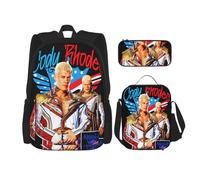MGDDB Cody Wrestler Rhodes Backpack 3 Pieces Set With Lunch Box And Pencil Case Combination for Work/Sport/Picnic Beautiful Laptop Backpack Travel Daypack Stationery Bag