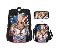MGDDB Cody Wrestler Rhodes Backpack 3 Pieces Set With Lunch Box And Pencil Case Combination for Work/Sport/Picnic Adjustable Laptop Backpack Travel Daypack Stationery Bag