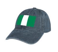 MGDIFYXAA Blue Baseball Cap for Men Women - Nigeria Flag Hats Unisex Hip Hop Denim Cotton Trucker Caps Adjustable UPF 50+ UV Protection Summer Sun Hat Sports Cap