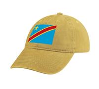 MGDIFYXAA Flag Baseball Cap for Men Women,Yellow Hats Unisex Adjustable Denim Cotton Vintage Democratic Republic of The Congo Flag Trucker Hat Peak Cap Outdoor Golf Running Summer Sun Hat