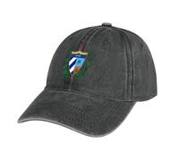 MGDIFYXAA Flag Baseball Caps Mens Women Black Baseball Cap with Adjustable Buckle Sports Caps Denim Cotton Cuba Flag Cap for Running, Gym, Fashion, Office and Outdoor