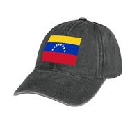 MGDIFYXAA Flag Black Baseball Cap, Unisex Classic Adjustable Casual Denim Cotton Anti UV Summer Venezuela Flag Sports Sun Visor Hat for Gym/Active/Yoga/Sports/Running/Cycling