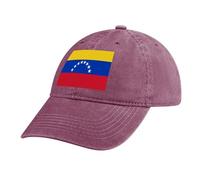 MGDIFYXAA Flag Red Baseball Cap, Unisex Classic Adjustable Casual Denim Cotton Anti UV Summer Venezuela Flag Sports Sun Visor Hat for Gym/Active/Yoga/Sports/Running/Cycling