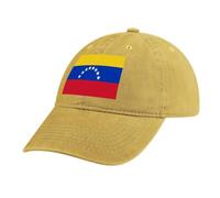 MGDIFYXAA Flag Yellow Baseball Cap, Unisex Classic Adjustable Casual Denim Cotton Anti UV Summer Venezuela Flag Sports Sun Visor Hat for Gym/Active/Yoga/Sports/Running/Cycling