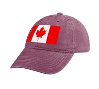 MGDIFYXAA Unisex Flag Baseball Cap Men Women Red Washed Denim Cotton Adjustable Dad Hat - Canada Flag Sport Casual Sun Visor Hat for Running Climbing Hiking