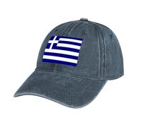 MGDIFYXAA Unisex Flag Denim Baseball Cap Hat,Blue Sports Baseball Cap, Lightweight Foldable Outdoor Greece Flag Sun Protection Hat, for Men and Women Running Hiking