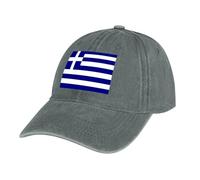MGDIFYXAA Unisex Flag Denim Baseball Cap Hat,Gray Sports Baseball Cap, Lightweight Foldable Outdoor Greece Flag Sun Protection Hat, for Men and Women Running Hiking