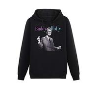 Mgdk Cool Buddy Holly Hoodies Long Sleeve Pullover Loose Hoody Sweatershirt S Black