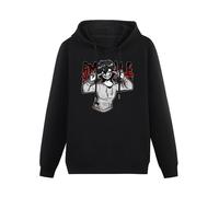 Mgdk Creepypasta Jeff The Killer Awesome Big Beach Graphic Hoodies Long Sleeve Pullover Loose Hoody Sweatershirt XL Black