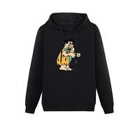 Mgdk Flintstones Fred Flintstone Zombie Artwork Hoodies Long Sleeve Pullover Loose Hoody Sweatershirt XL Black