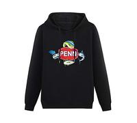Mgdk Long Sleeve Hooded Sweatshirt Penn Fishing *Fish Symbol Logo Cotton Blend Hoody Black
