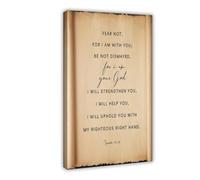 MGDUJGH Bible Verse Wall Art Isaiah 41 10(2) Canvas Art Wall Decor Posters Home Bar Restaurant Garage Cafe Logo Gift 16x24inch(40x60cm)