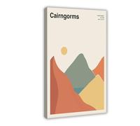 MGDUJGH Cairngorms National Park Minimalist Medieval Travel Scottish Highlands Canvas Art Wall Decor Posters Home Bar Restaurant Garage Cafe Logo Gift 20" L X 30" W