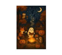 MGDUJGH Campfire Tales Halloween Canvas Wall Art Posters And Prints Room Aesthetic Bedroom Office Decor 16x24inch(40x60cm)