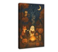 MGDUJGH Campfire Tales Halloween Canvas Wall Art Posters And Prints Room Aesthetic Bedroom Office Decor 24x36inch(60x90cm)