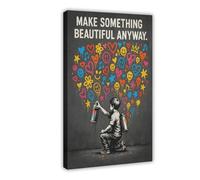 MGDUJGH Create Something Beautiful Anyway - Graffiti Style Street Art with Painting Boy Canvas Art Wall Decor Posters Home Bar Restaurant Garage Cafe Logo Gift 24x36inch(60x90cm)
