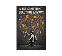 MGDUJGH Create Something Beautiful Anyway - Graffiti Style Street Art with Painting Boy Canvas Modern Poster Wall Art Prints Paintings Living Room Bedroom Decor 24x36inch(60x90cm)
