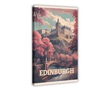 MGDUJGH Edinburgh Scotland England Travel Canvas Art Wall Decor Posters Home Bar Restaurant Garage Cafe Logo Gift 12x18inch(30x45cm)