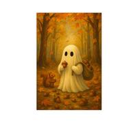 MGDUJGH Ghostly Acorn Adventure - Strange Autumn Forest Canvas Art Wall Decor Posters Home Bar Restaurant Garage Cafe Logo Gift 12x18inch(30x45cm)