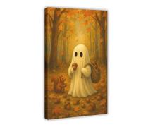 MGDUJGH Ghostly Acorn Adventure - Strange Autumn Forest Canvas Art Wall Decor Posters Home Bar Restaurant Garage Cafe Logo Gift 16x24inch(40x60cm)