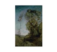 MGDUJGH Italian Villa behind The Pine Forest, Retro Forest Scenery Canvas Art Wall Decor Posters Home Bar Restaurant Garage Cafe Logo Gift 20x30inch(50x75cm)