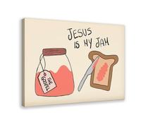 MGDUJGH Jesus Is My Jam. Funny Christianity. Gospel Food. Cute Faith. Humorous Bible Quotes. Canvas Art Wall Decor Posters Home Bar Restaurant Garage Cafe Logo Gift 20x30inch(50x75cm)