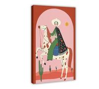 MGDUJGH Mexican Cowgirl. Bohemian Western. Desert Horse. Folk Woman. Colorful Culture. Canvas Modern Poster Wall Art Prints Paintings Living Room Bedroom Decor 20x30inch(50x75cm)