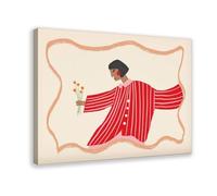 MGDUJGH Modern Woman. Bold Red Outfit. Minimalism. Contemporary Line Art Canvas Art Wall Decor Posters Home Bar Restaurant Garage Cafe Logo Gift 16x24inch(40x60cm)