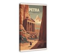 MGDUJGH Petra Seven Wonders of The World Travel World Landmarks Canvas Wall Art Posters And Prints Room Aesthetic Bedroom Office Decor 20x30inch(50x75cm)