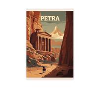 MGDUJGH Petra Seven Wonders of The World Travel World Landmarks Canvas Wall Art Posters And Prints Room Aesthetic Bedroom Office Decor 20x30inch(50x75cm)