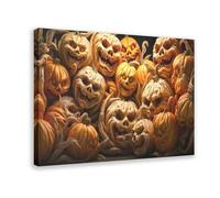 MGDUJGH Samsung Photo Frame TV Art Pumpkin Face Halloween Friendly Horror Holiday Canvas Wall Art Posters And Prints Room Aesthetic Bedroom Office Decor 16x24inch(40x60cm)