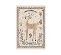 MGDUJGH Scandinavian Reindeer. Nordic Christmas. Minimalist Woodland Deer. Cozy Winter Canvas Wall Art Posters And Prints Room Aesthetic Bedroom Office Decor 24x36inch(60x90cm)