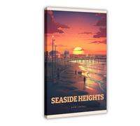 MGDUJGH Seaside Heights Vintage Travel Art New Jersey Stylish Travel Poster for Airbnb Home Decor Canvas Art Wall Decor Posters Home Bar Restaurant Garage Cafe Logo Gift 24x36inch(60x90cm)