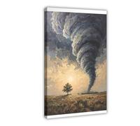 MGDUJGH Tornado Storm. Dramatic Sky And Lightning. Melancholic Nature Canvas Modern Poster Wall Art Prints Paintings Living Room Bedroom Decor 16x24inch(40x60cm)