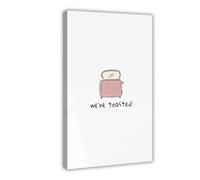 MGDUJGH We’re Toasted, Funny Kitchen Quote, Retro Toaster Canvas Art Wall Decor Posters Home Bar Restaurant Garage Cafe Logo Gift 24x36inch(60x90cm)