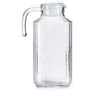 MGE - Glass Jug with Lid - Water Jug, Glass Jug with Lid - Glass Pitcher with Lid, Iced Tea, Pitcher Water Jug - Cold Water, Ice Tea, Wine, Coffee, Milk and Juice Beverage Carafe - Fridge Jug - 1.8 L