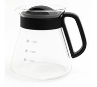 MGE - Microwave Measuring Jug - BPA Soft Grip - Glass Measuring Jug with Lid - 600 mL - Black