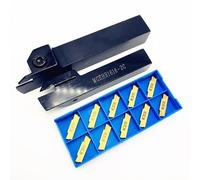 MGEHR Tool Holder & Blade Set: 1pc MGEHR1010/1212-1.5/2 + 10pcs MGMN Blades for Precision Metal Turning(No Knife Holder MGMN200 NC3030)