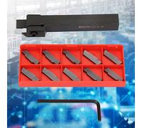 MGEHR1212-3 Lathe Cut Off Grooving Parting Tool Holder with 10pcs Inserts