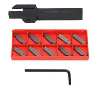 MGEHR1212-3 Portaherramientas de separación para ranurado y Corte de torno con 10 piezas de insertos Vástago de Acero tratado térmicamente de alta dureza Velocidad de Corte rápida