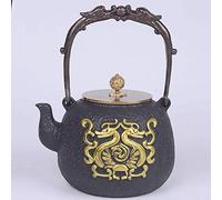 MGEMJMJ Cast Iron Teapot Teapot Tea Kettle Tea Pot,Japanese Style Tetsubin Tea Kettle 1.2L | Cast Iron Tea Kettle To Keep Tea Warm | Retro Double Dragon Pattern Iron Kettle