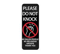 MGFWXS Please Do Not Knock No Sales People No Religious Groups Thank Signs,Acrylic Sign Safety Informative Sign With Symbols Great For Home Office Business (10X3)