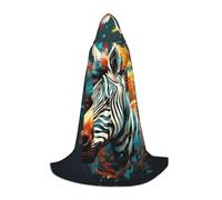 MGGAklp Abstract Animal Zebra Print Hooded Cape For Teenagers For Halloween, Cosplay And Themed Parties